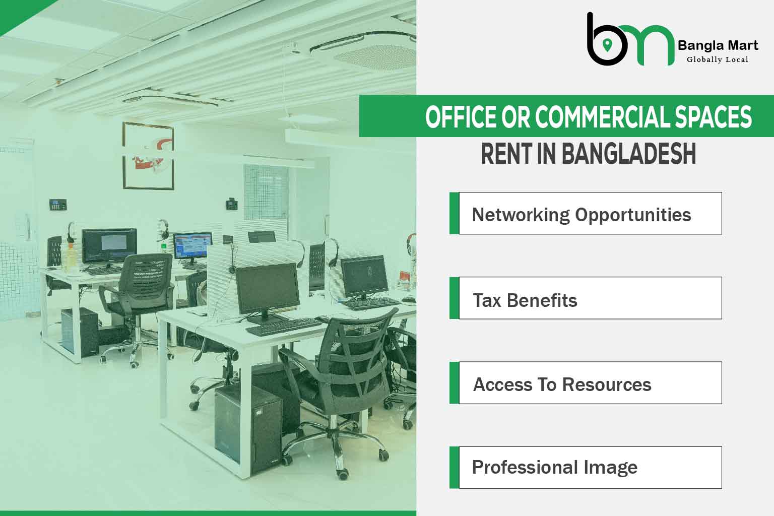 Office Or Commercial Spaces Rent in Bangladesh